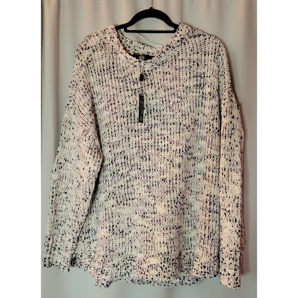 Cable & Gauge Womens Plus 2X Knit Sweater Purple Green CGSW00185W NWT